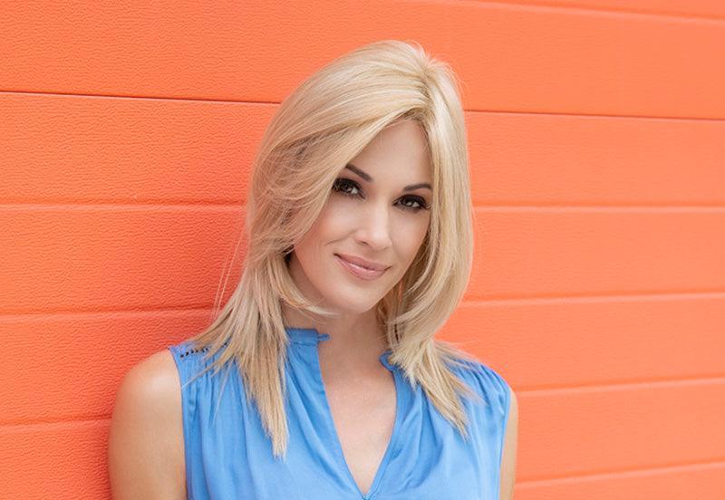 Ava | EnvyHair 30/70 Human Hair Synthetic Mono Part Lace Front Wig by Envy Alan Eaton | Sleek & Alluring Style, Heat-Friendly Versatility - Buy Wigs USA