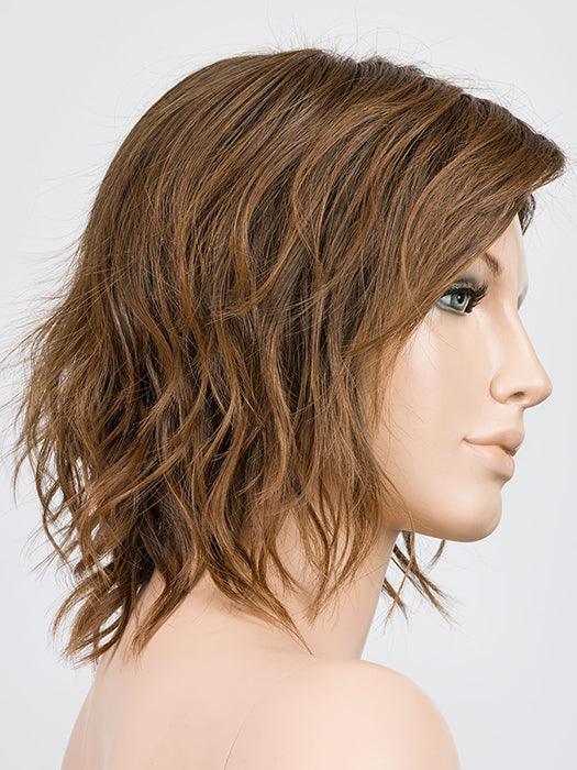 Anima | Mini Lace Front Mono Crown Heat-Friendly Synthetic Wig by Ellen Wille | Edgy Beach Waves, Blunt Fringe, Petite Average Fit - Buy Wigs USA