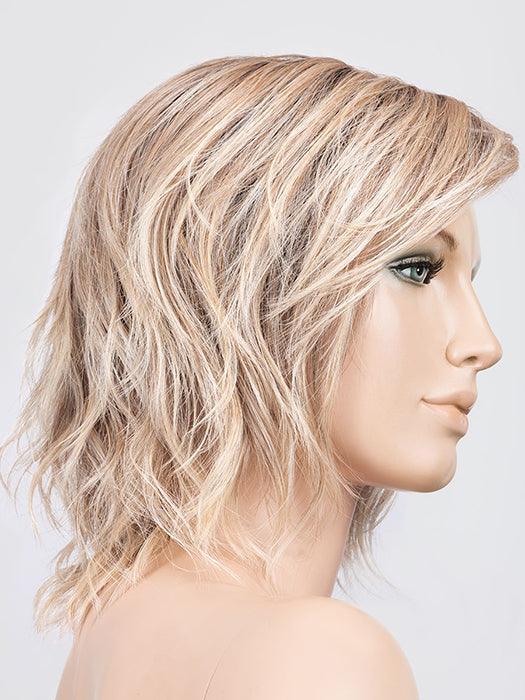 Anima | Mini Lace Front Mono Crown Heat-Friendly Synthetic Wig by Ellen Wille | Edgy Beach Waves, Blunt Fringe, Petite Average Fit - Buy Wigs USA